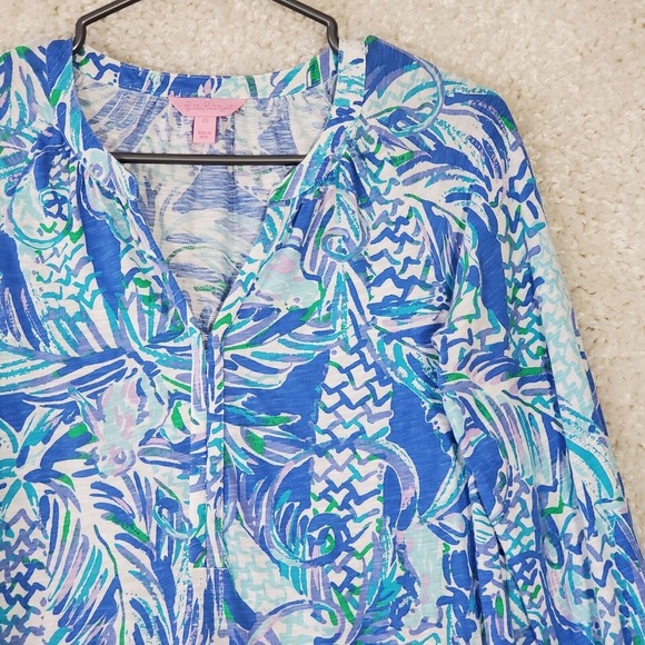 Lilly‎ Pulitzer Women Meg Tunic Top Size XS Lightweight Stretch V-Neck Resort - Picture 3 of 14